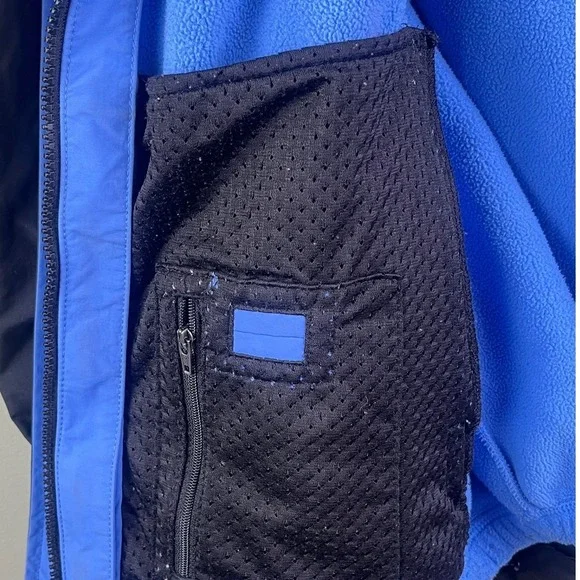 LL Bean Blue Full Zip Removable Sherpa Lining All Weather Hood Jacket Large Men - Picture 7 of 12